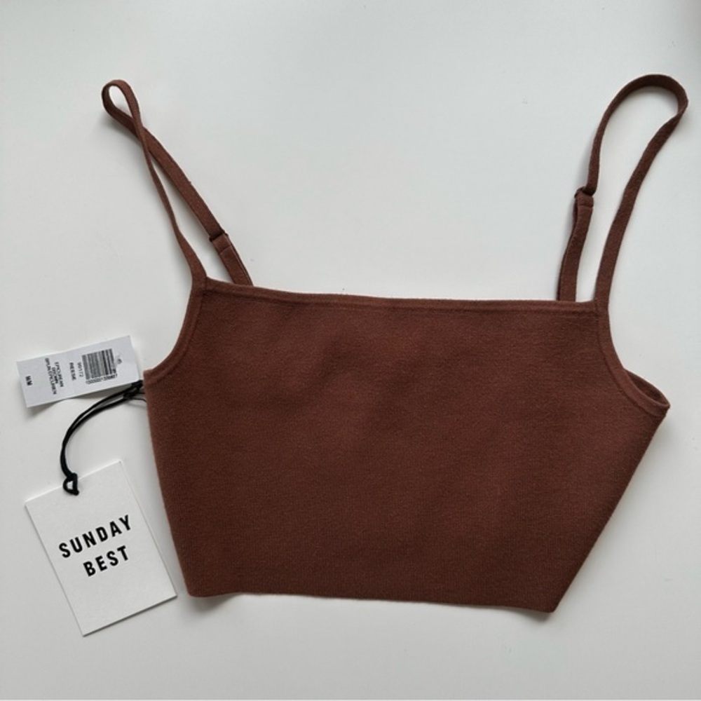 Aritzia Sunday Best “Reese” Cropped Camisole Brown